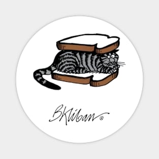 B kliban cat, hamburger sandwich cat Magnet